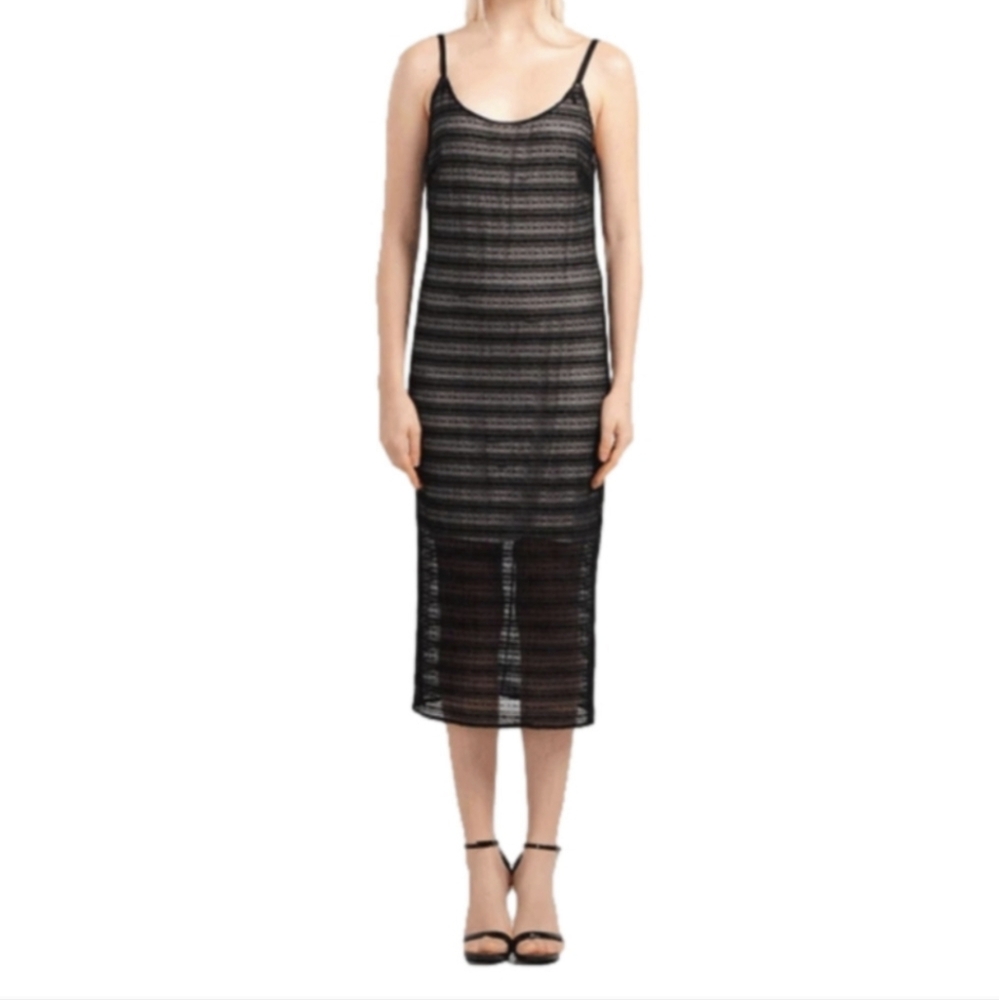Alice + Olivia Womens Silk Dress Villa Black Lace Whimsigoth Fairy Grunge Medium